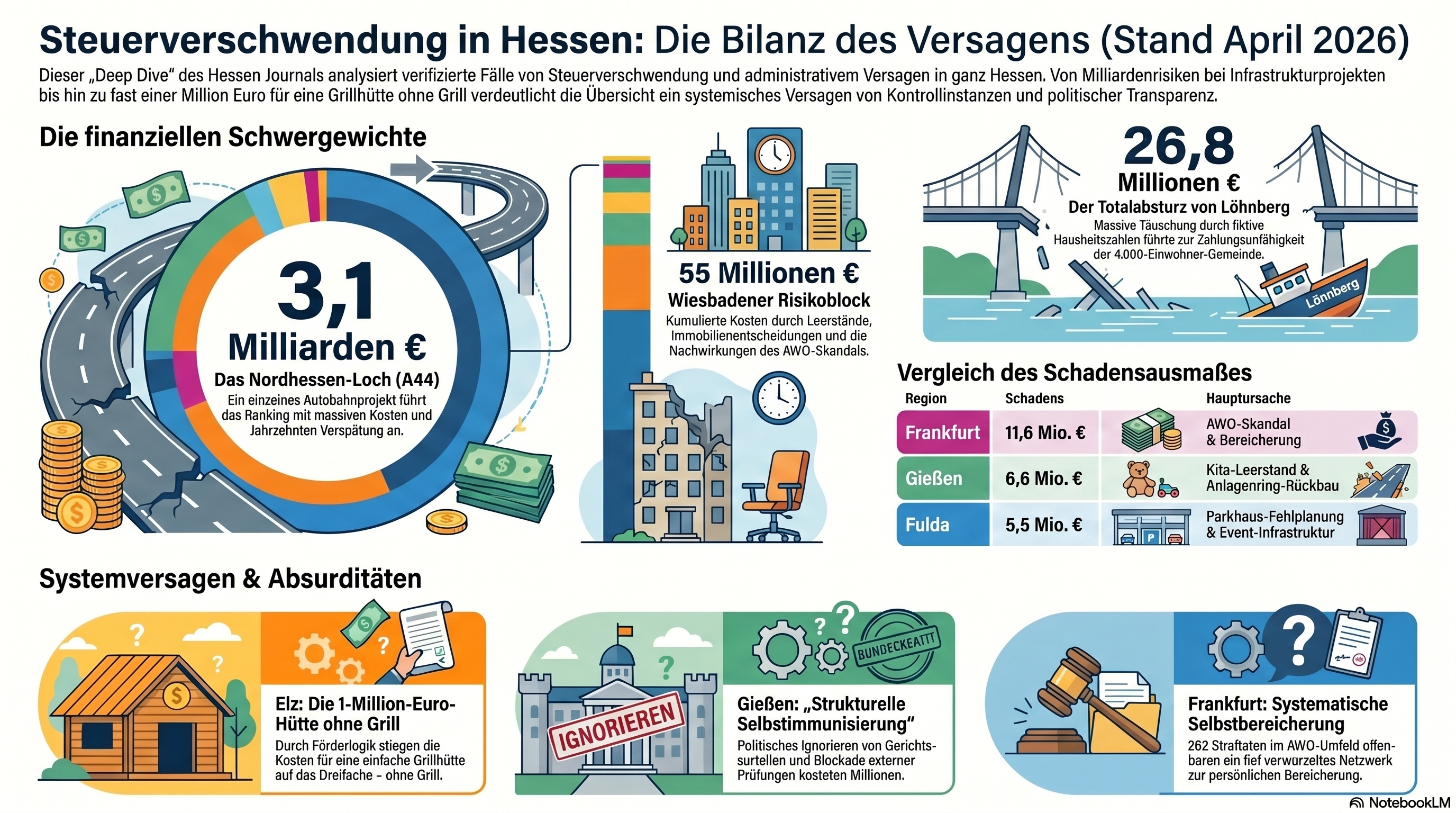 Infografik Deep Dive Steuerverschwendung Hessen