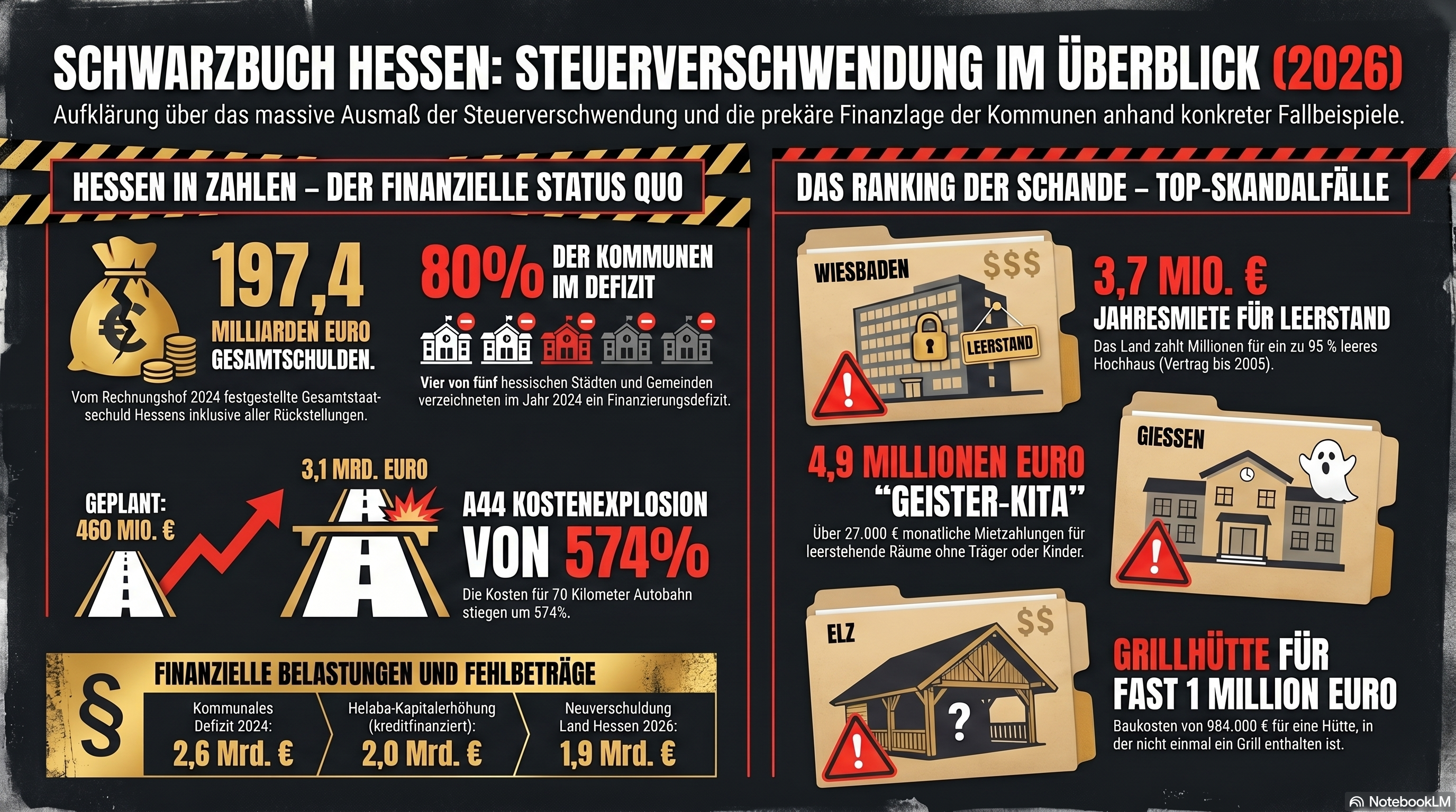 Infografik Hauptartikel Steuerverschwendung Hessen